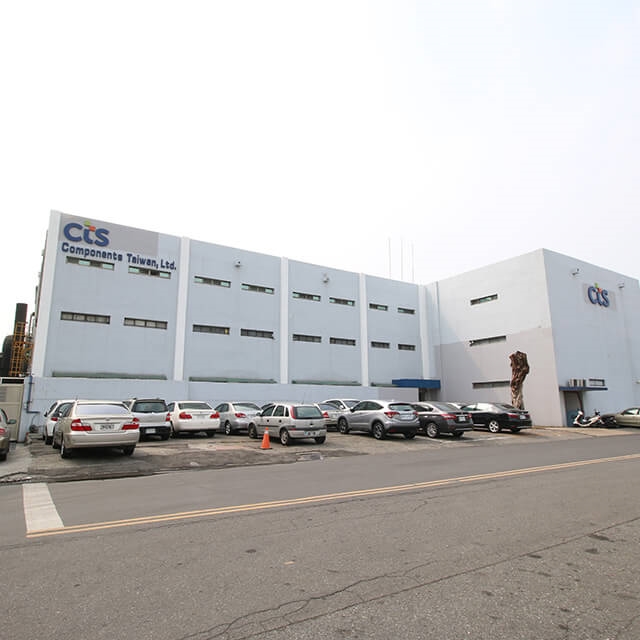CTS facility with parking lot in front with parked cars, located in Kaohsiung, Taiwan