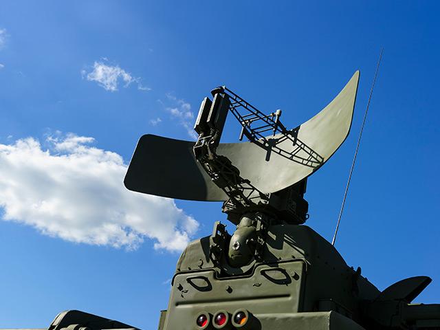 Air defense radar of military mobile mighty missile launcher system